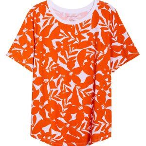 Universal Standard Tee Rex Tee in Petal Print In Arancia, Size 4XS (00-0)